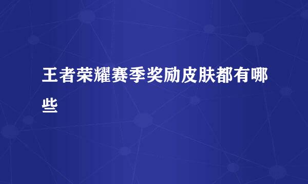 王者荣耀赛季奖励皮肤都有哪些