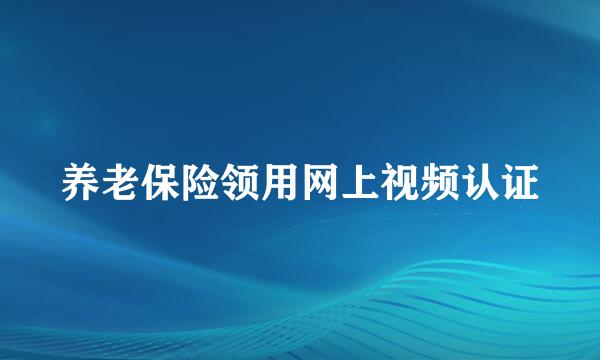 养老保险领用网上视频认证
