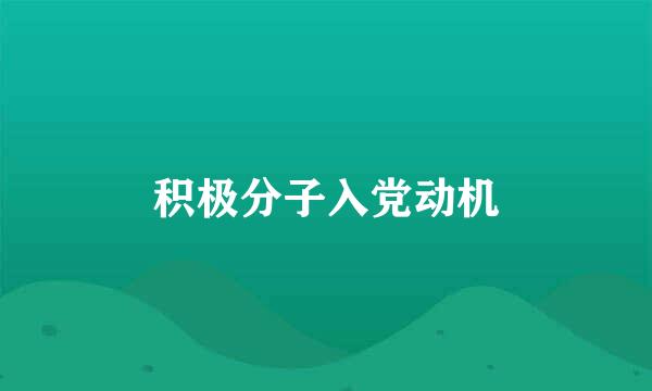 积极分子入党动机