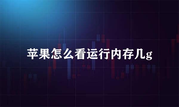 苹果怎么看运行内存几g