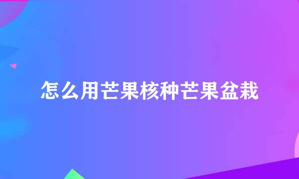 怎么用芒果核种芒果盆栽