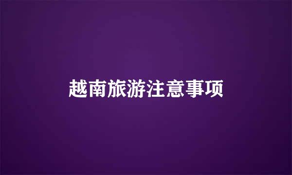 越南旅游注意事项