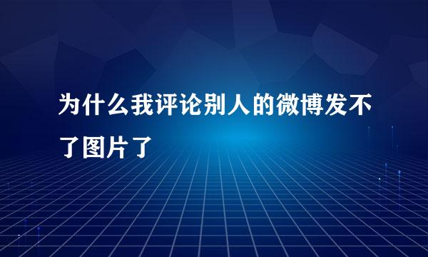 为什么我评论别人的微博发不了图片了
