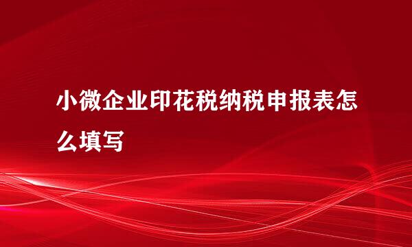 小微企业印花税纳税申报表怎么填写