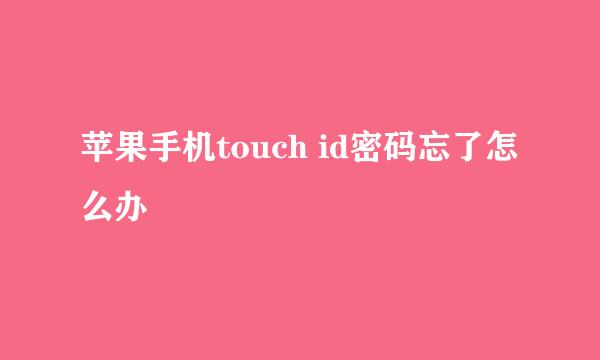 苹果手机touch id密码忘了怎么办