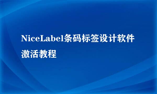 NiceLabel条码标签设计软件激活教程