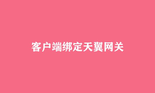 客户端绑定天翼网关