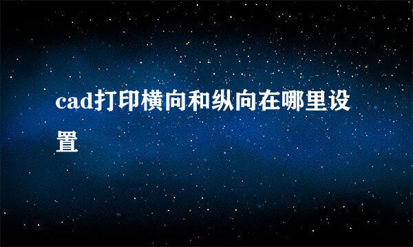 cad打印横向和纵向在哪里设置