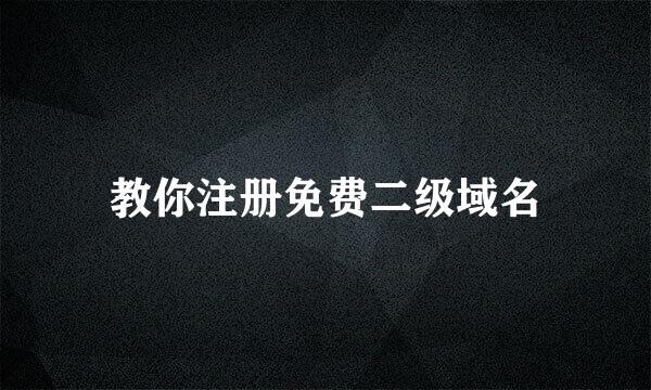 教你注册免费二级域名