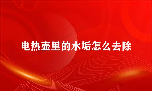 电热壶里的水垢怎么去除