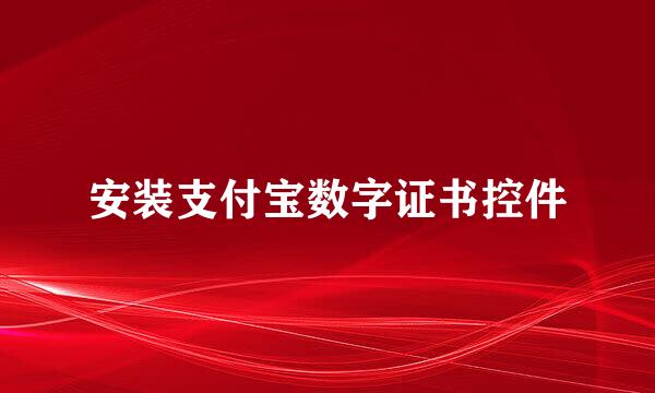 安装支付宝数字证书控件