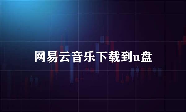 网易云音乐下载到u盘
