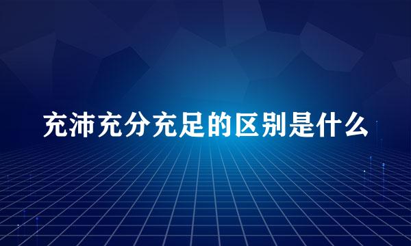 充沛充分充足的区别是什么