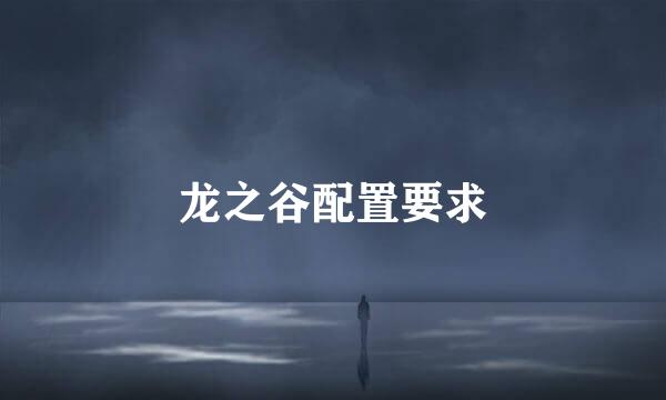龙之谷配置要求