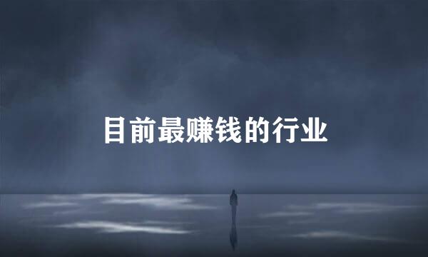 目前最赚钱的行业