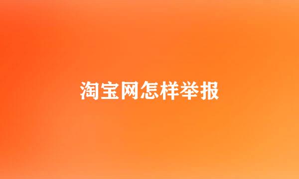 淘宝网怎样举报