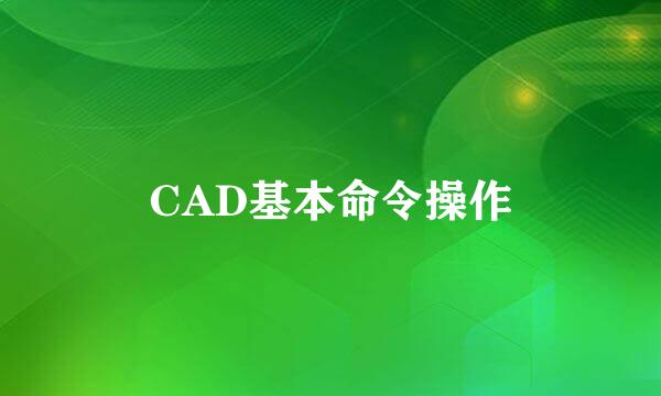 CAD基本命令操作