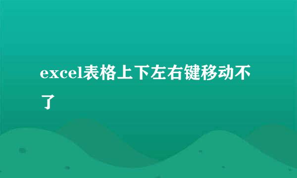 excel表格上下左右键移动不了