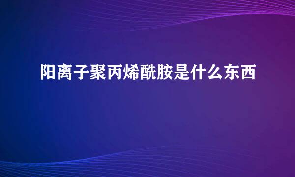 阳离子聚丙烯酰胺是什么东西