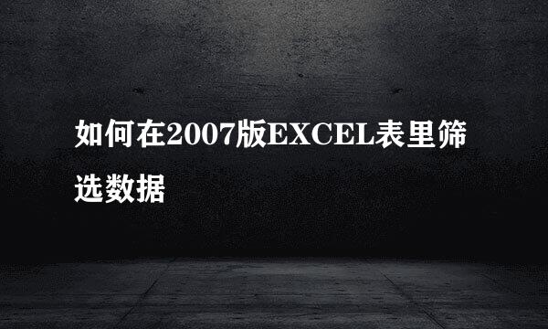 如何在2007版EXCEL表里筛选数据