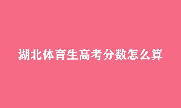 湖北体育生高考分数怎么算