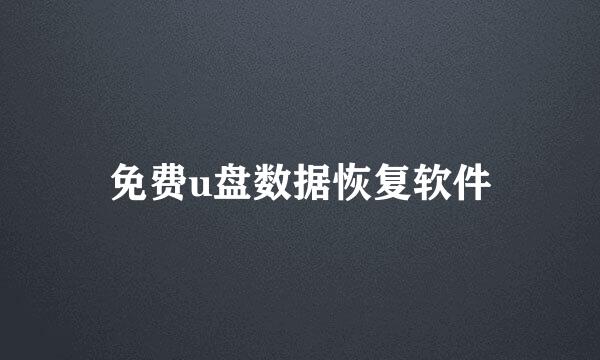 免费u盘数据恢复软件
