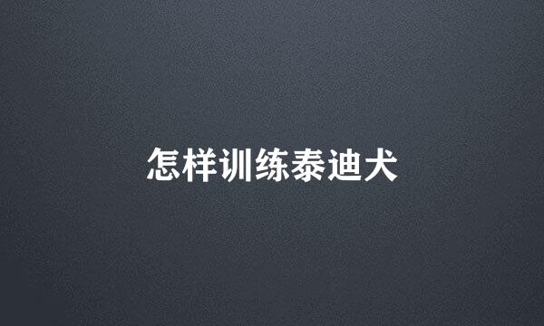 怎样训练泰迪犬