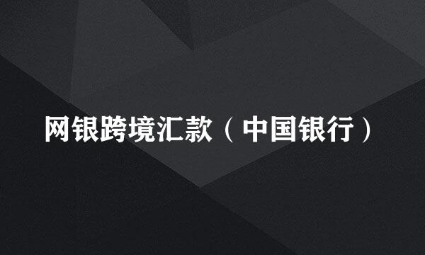 网银跨境汇款（中国银行）