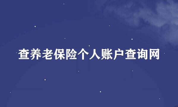 查养老保险个人账户查询网