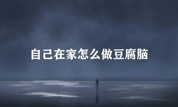 自己在家怎么做豆腐脑