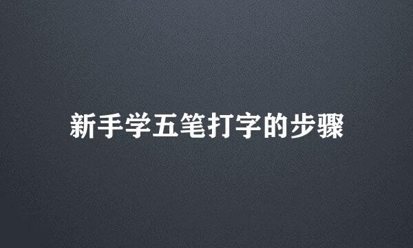 新手学五笔打字的步骤