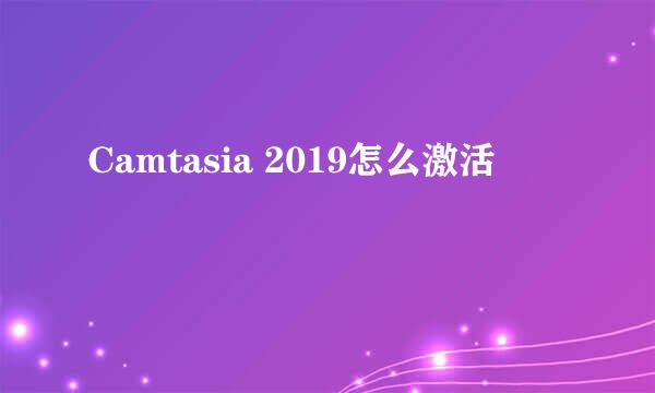 Camtasia 2019怎么激活