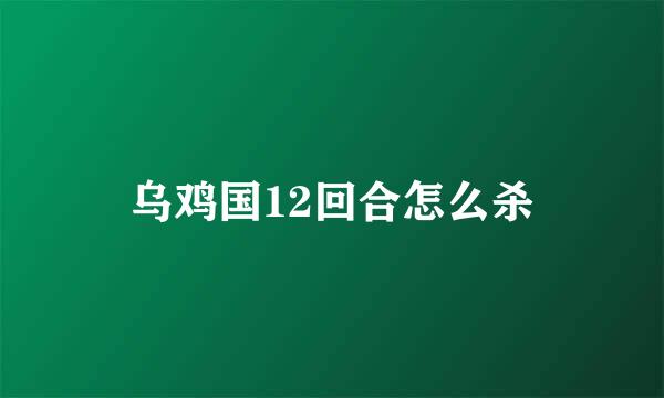 乌鸡国12回合怎么杀