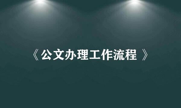 《公文办理工作流程 》