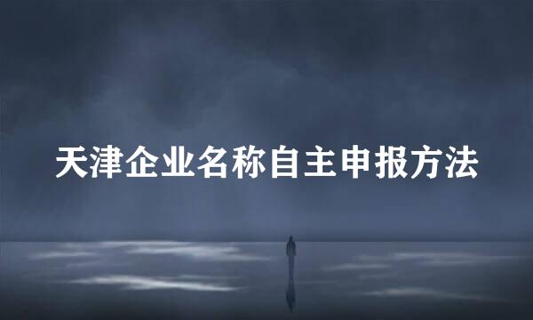 天津企业名称自主申报方法
