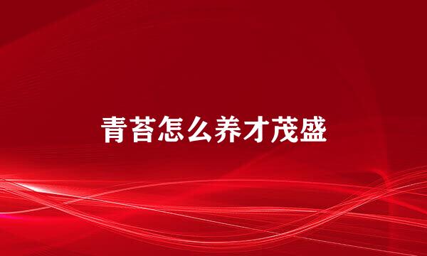 青苔怎么养才茂盛