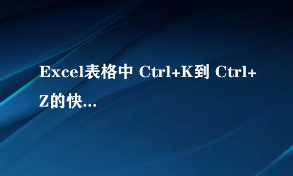 Excel表格中 Ctrl+K到 Ctrl+Z的快捷键作用是