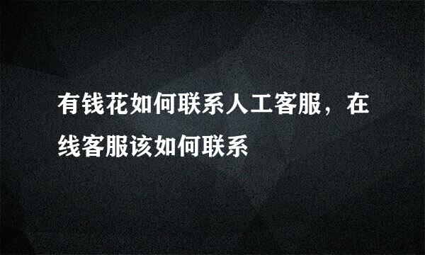 有钱花如何联系人工客服，在线客服该如何联系