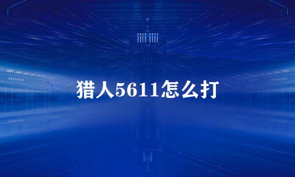 猎人5611怎么打