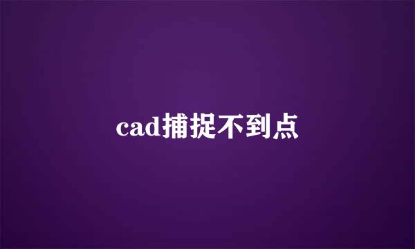 cad捕捉不到点