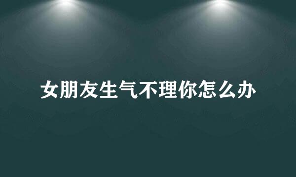 女朋友生气不理你怎么办