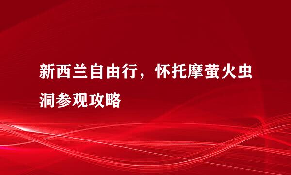 新西兰自由行，怀托摩萤火虫洞参观攻略