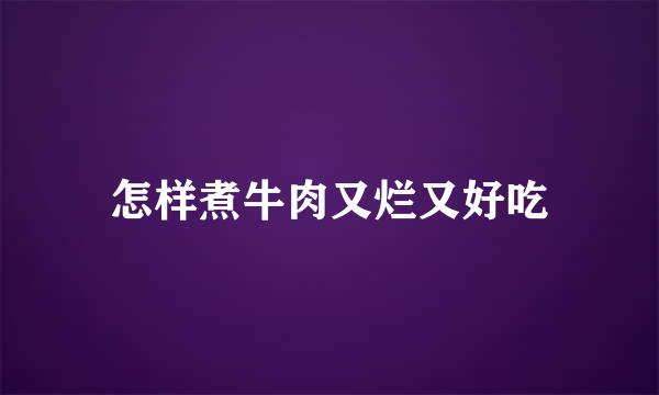 怎样煮牛肉又烂又好吃