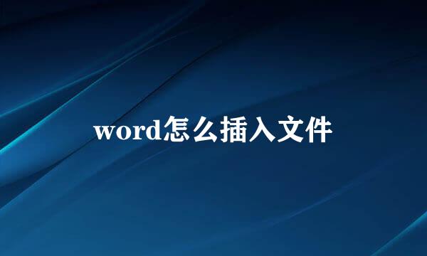 word怎么插入文件