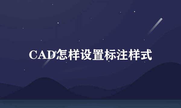 CAD怎样设置标注样式