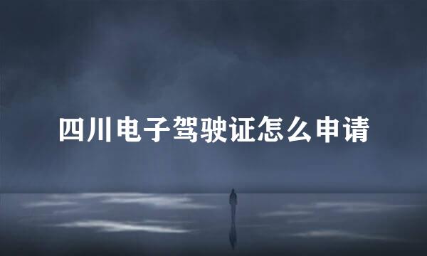 四川电子驾驶证怎么申请