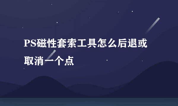 PS磁性套索工具怎么后退或取消一个点