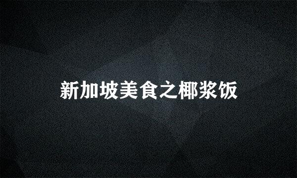 新加坡美食之椰浆饭