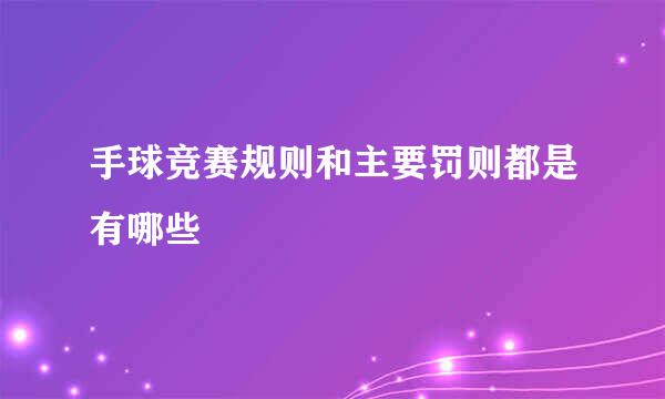 手球竞赛规则和主要罚则都是有哪些