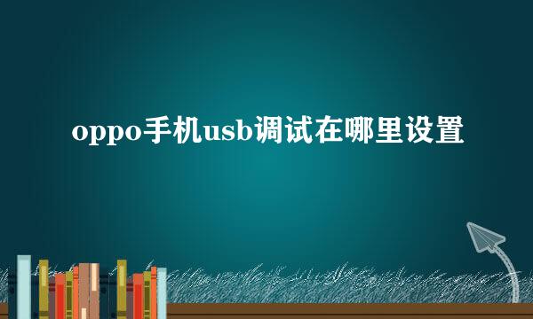 oppo手机usb调试在哪里设置